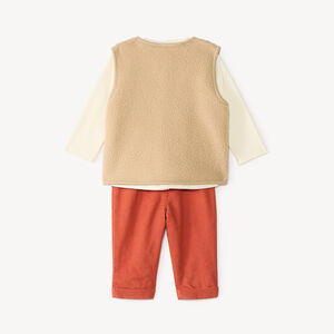 Ensemble 3 pièces bébé garçon gilet + pantalon + t-shirt 