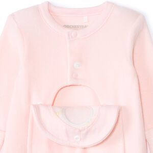 Dors-bien en velours patch montgolfière pour bébé fille prématurée 