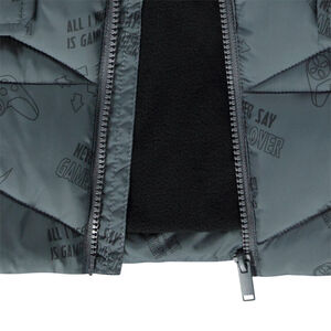 Doudoune micropolaire à capuche imprimé fantaisie pour garçon 