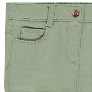 Pantalon en toile uni coupe slim 