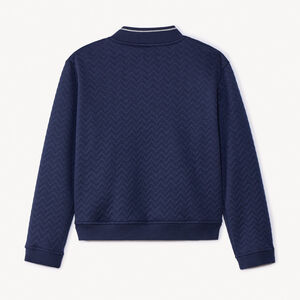 Gilet manches longues à col teddy et broderie pour fille  