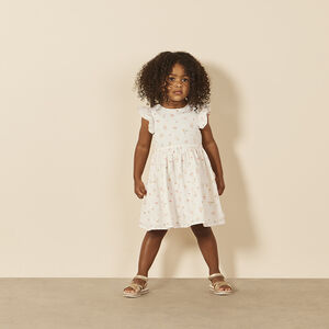 Robe manches courtes volantées imprimé fleuris pour bébé fille 