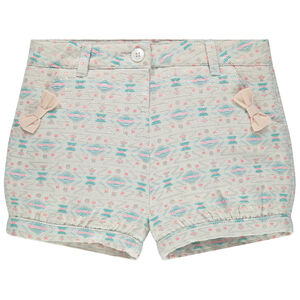 Short à motifs jacquard all-over et noeuds 