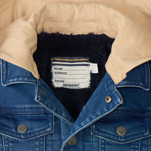 Veste jean doublée en sherpa avec capuche amovible pour garçon 