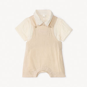 Ensemble 2 pièces chemise + salopette pour bébé garçon 