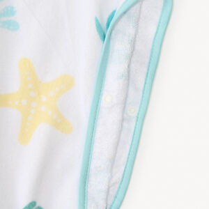Cape de bain à capuche imprimé fantaisie coquillages et palmiers pour bébé garçon 