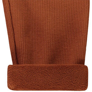 Caleçon uni côtelé et doublé polaire pour bébé fille 