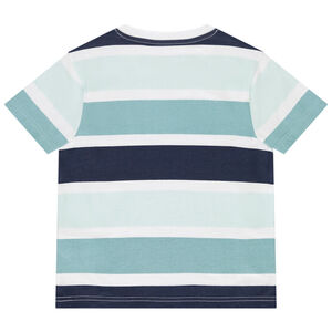 T-shirt manches courtes à bandes et rayures colorées garçon 
