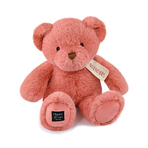 Nounours en peluche rose praline 28 cm 