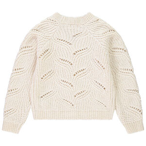 Gilet boutonné en tricot chenille ajouré fille 