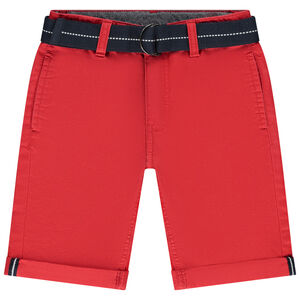 Bermuda en toile avec ceinture tissée amovible pour garçon 