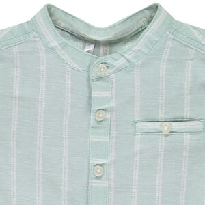 Chemise manches longues rayée à col mao pour bébé garçon 