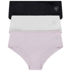 Lot de 3 shorties unis avec foil print fille 