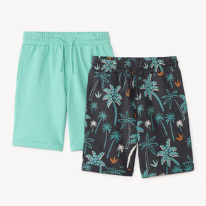 Lot de 2 bermudas en molleton fantaisie pour garçon 