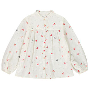 Chemise manches longues bouffantes imprimé fleuri pour fille 