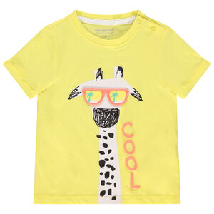 T-shirt manches courtes print girafe à lunettes 