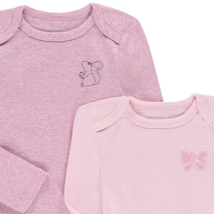 Lot de 5 bodies manches longues printés pour bébé fille 