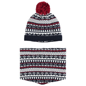 Ensemble imprimé doublé bonnet snood 