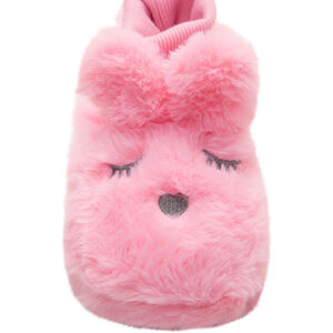 Chaussons forme lapin en peluche à oreilles en relief  