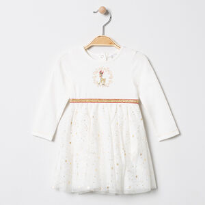 Robe de fêtes manches longues à tulle étoilé 