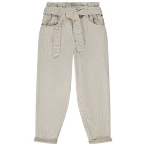 Pantalon paperbag en velours côtelé pour fille 