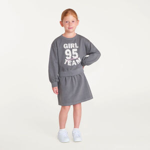 Robe sweat manches longues fille effet 2 en 1  