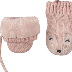 Moufles reliées motif animal pour bébé fille 
