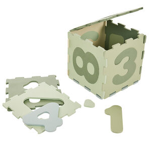 Tapis d'éveil en mousse avec 10 dalles numérotées vert 