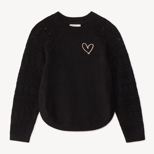 Pull tricot fille manches longues fantaisie 