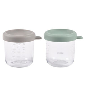 Lot de 2 petits pots de conservation en verre 250ml Sage Green Gazelle 