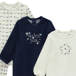 Lot de 3 dors-biens velours pour bébé fille avec ouvertures différentes selon l'âge 