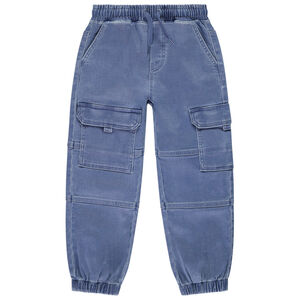 Jean uni à poches effet denim style cargo pour garçon  