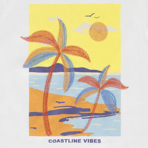 T-shirt manches courtes à palmiers brodés pour garçon 