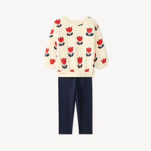 Ensemble de jogging motif tulipe pour bébé fille 