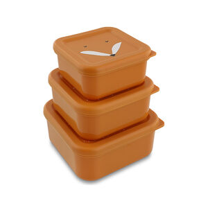 Lot de 3 lunchbox gigognes Mr. Fox orange 