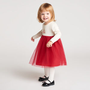 Robe de fête en maille et tulle bébé fille 