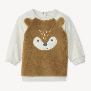 Sweat ludique bi-matière pour bébé garçon 