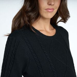 Robe manches longues en tricot uni pour femme 