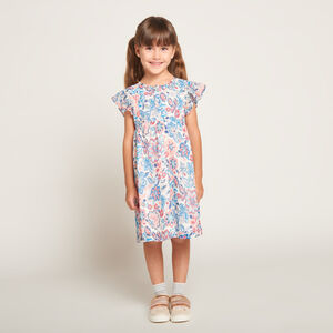 Robe manches courtes volantée et imprimé pour fille  