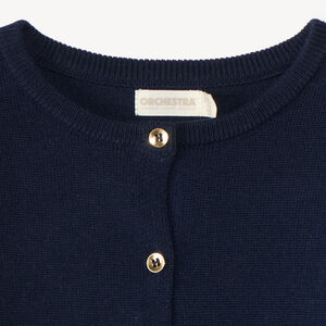 Gilet manches longues uni en tricot pour fille 