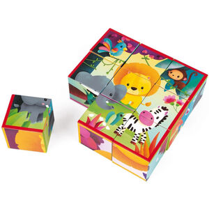 Puzzle 9 cubes animaux de la jungle 