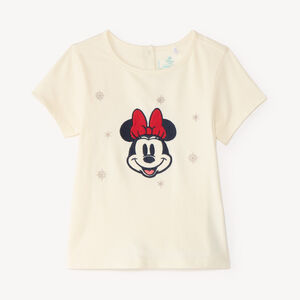 T-shirt manches courtes bébé fille en jersey Minnie 