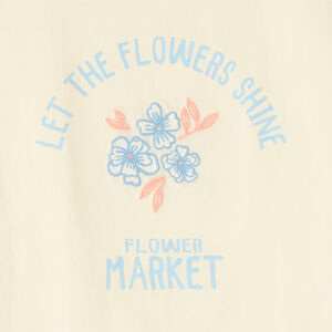 T-shirt manches courtes broderie fleurie pour fille 