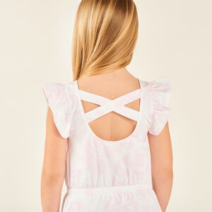 Robe manches courtes volantées Stitch Disney pour fille 