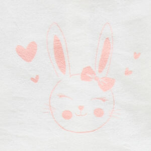 Dors-bien en velours print lapin et coeurs pour bébé fille 