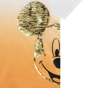 T-shirt manches courtes Mickey Disney en sequins magiques pour garçon 