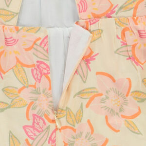 Combishort à col twisté imprimé floral pour fille 