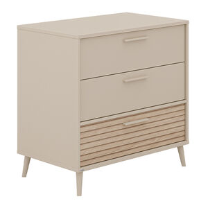 Commode 3 tiroirs 95 x 93 x 57 cm Cashmere Beige/Chêne Groovy 
