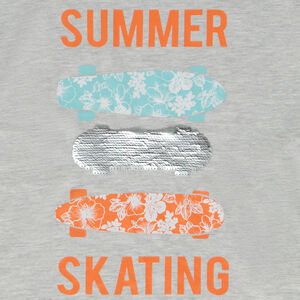 T-shirt manches courtes print et sequins magiques skate pour garçon 