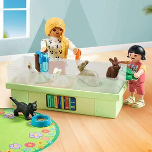 Set 30 pièces Animalerie avec enclos à lapin et tapis de jeux 